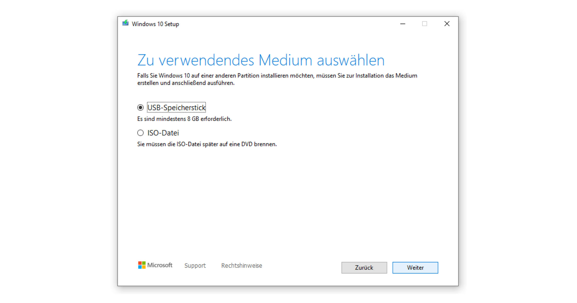 For the Windows 10 ISO file you need a DVD burner