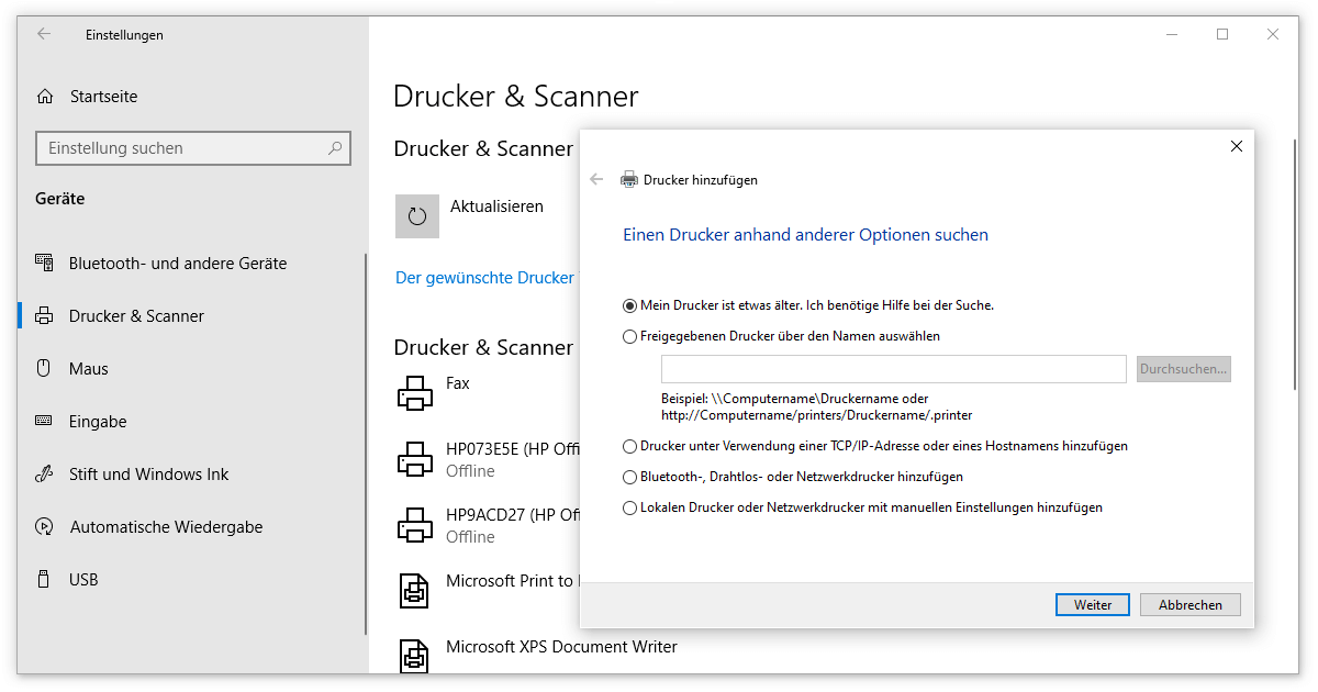 Drivers that show you how to add a printer to Windows 10