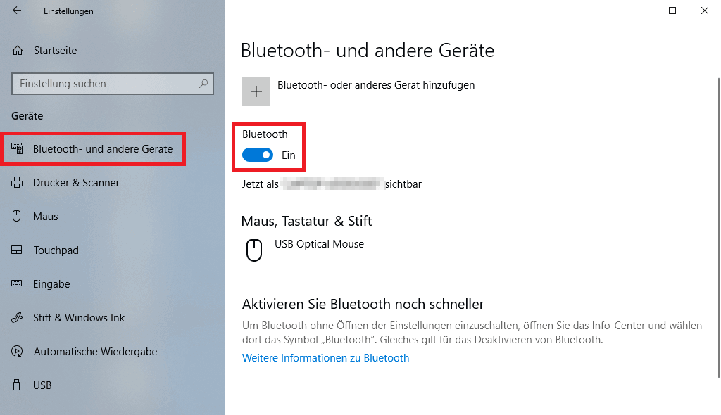 Enable Bluetooth under Windows 10