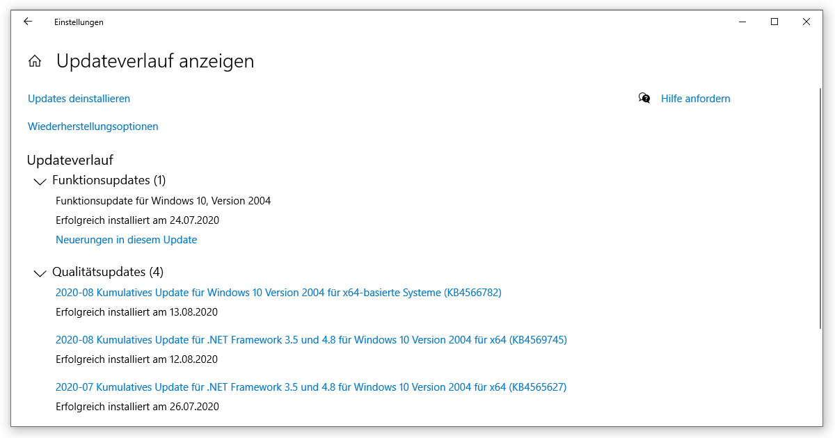 Individual points even redirect you to overview pages of Microsoft