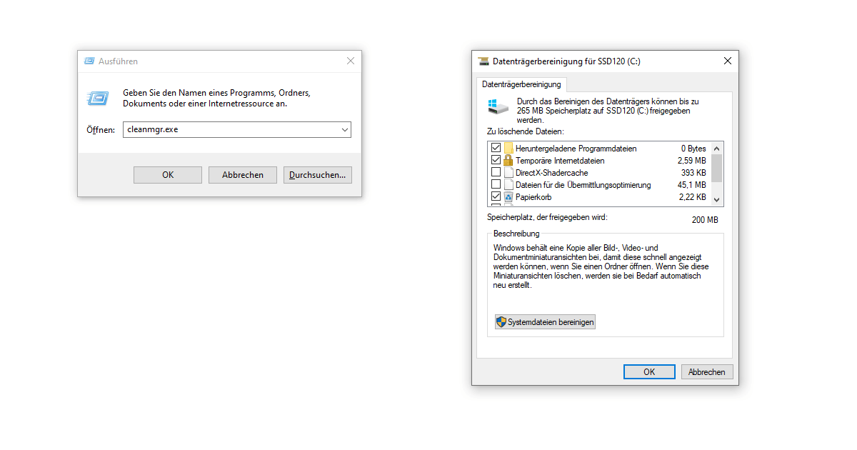 You can get additional options by clicking Clean system files