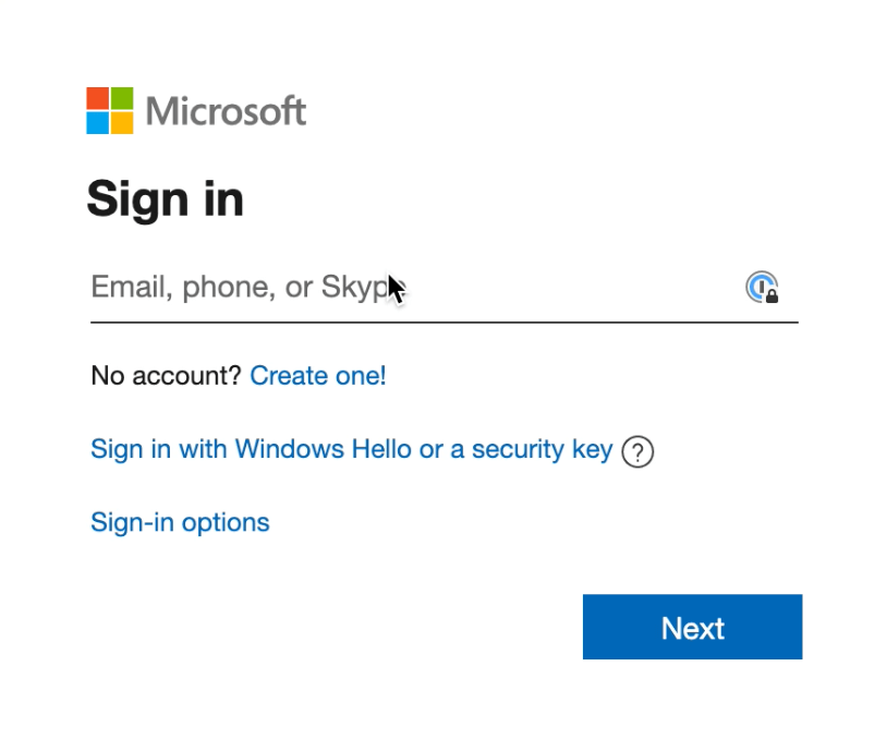 Logge dich bei deinem Microsoft Konto ein