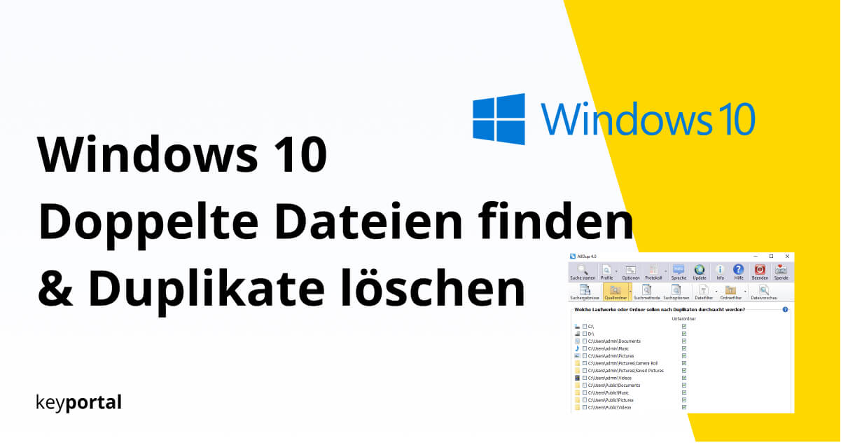 Doppelte Dateien Finden Und Loschen In Windows 10 Keyportal Ch