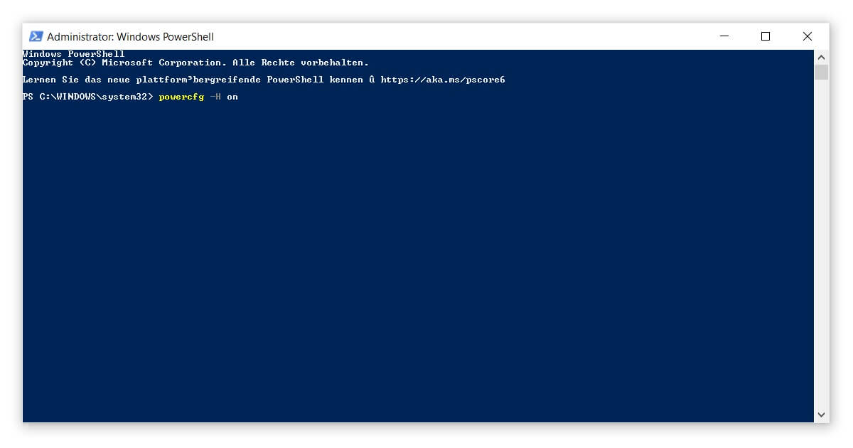 This command can be used to enable or disable hibernation on Windows 10