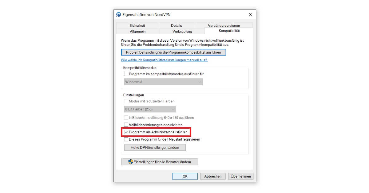Prevent the error of Windows as an administrator