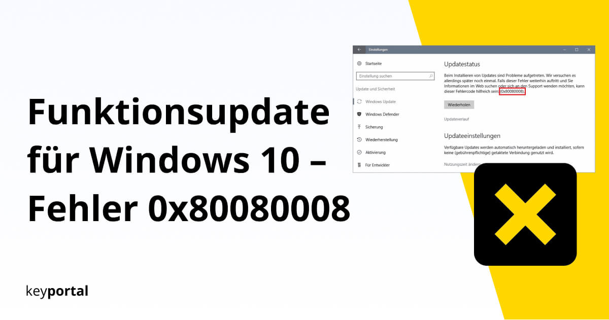 Lösung für Windows Fehler 0x80080008 finden
