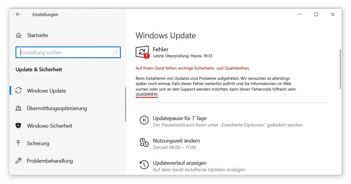 Pulire l'errore 0x800f081f di Windows Update con lo strumento DISM