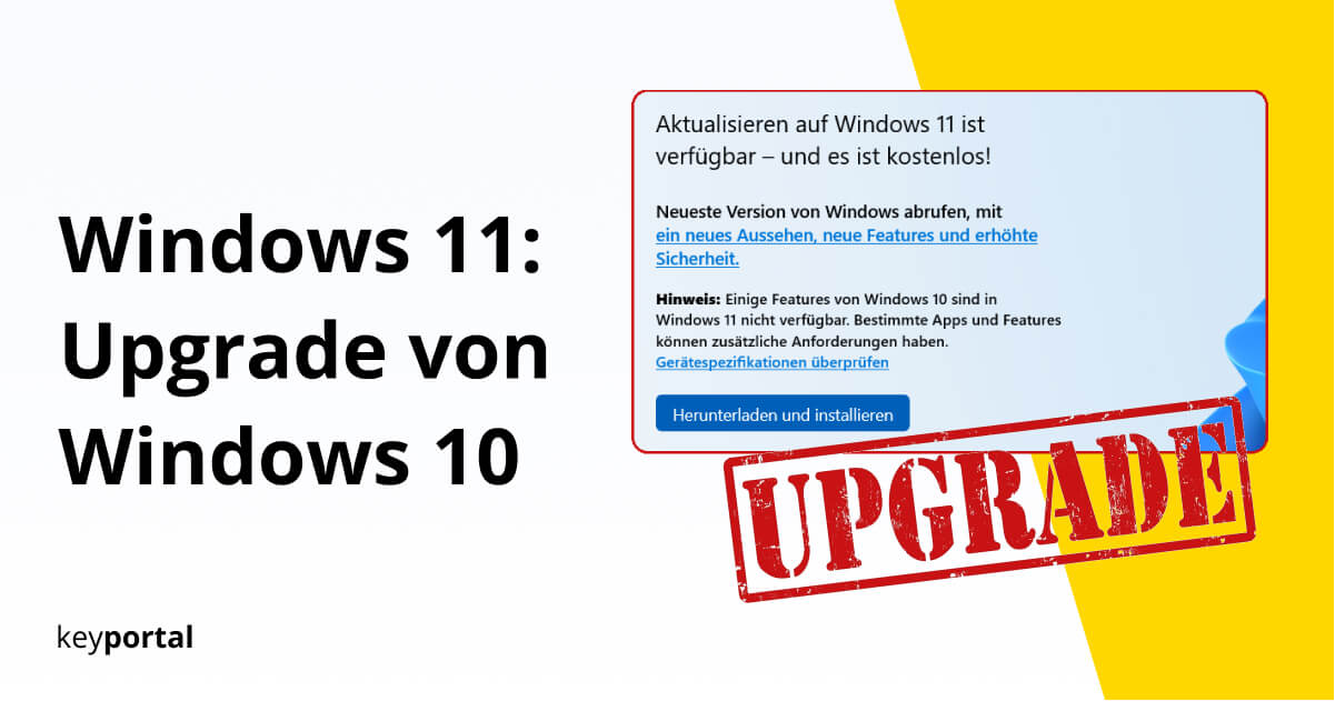 Windows 11 Update als Upgrade von Windows 10