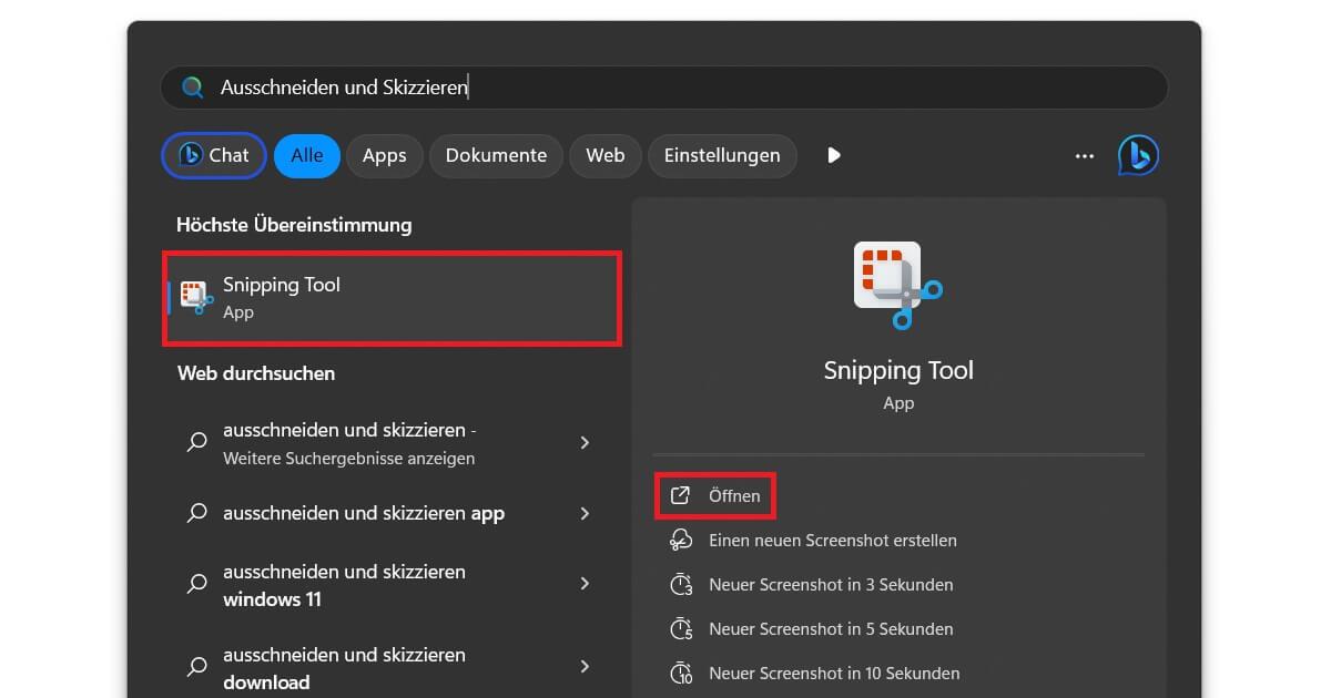 Selbst mit dem Snipping Tool ein Video aufnehmen von Windows 11