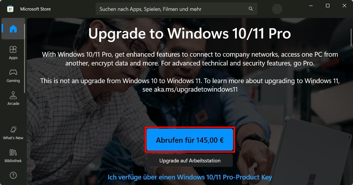 Zum richtigen Preis Windows 11 Home auf Pro upgraden