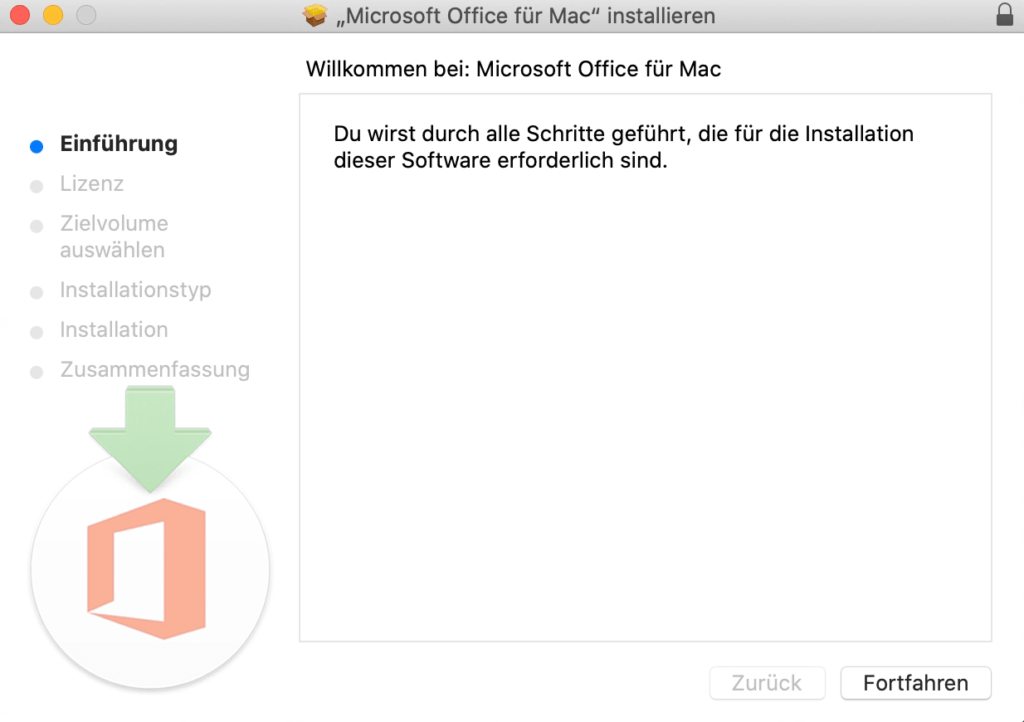 Klicke auf «Fortfahren» für den nächsten Schritt.