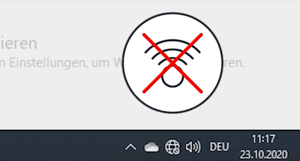 Internet-Verbindung trennen. Achte darauf, dass du nicht mit dem W-Lan verbunden bist.